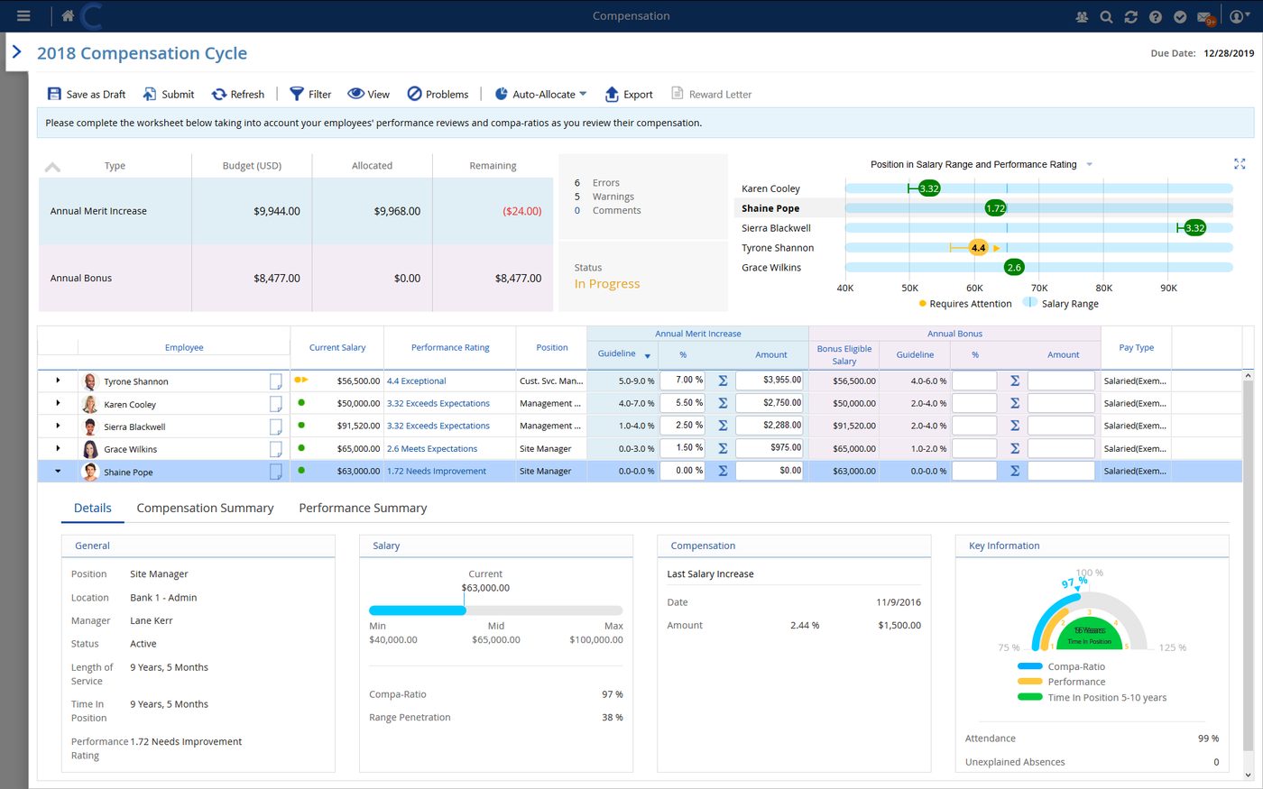 Dayforce software interface screenshot