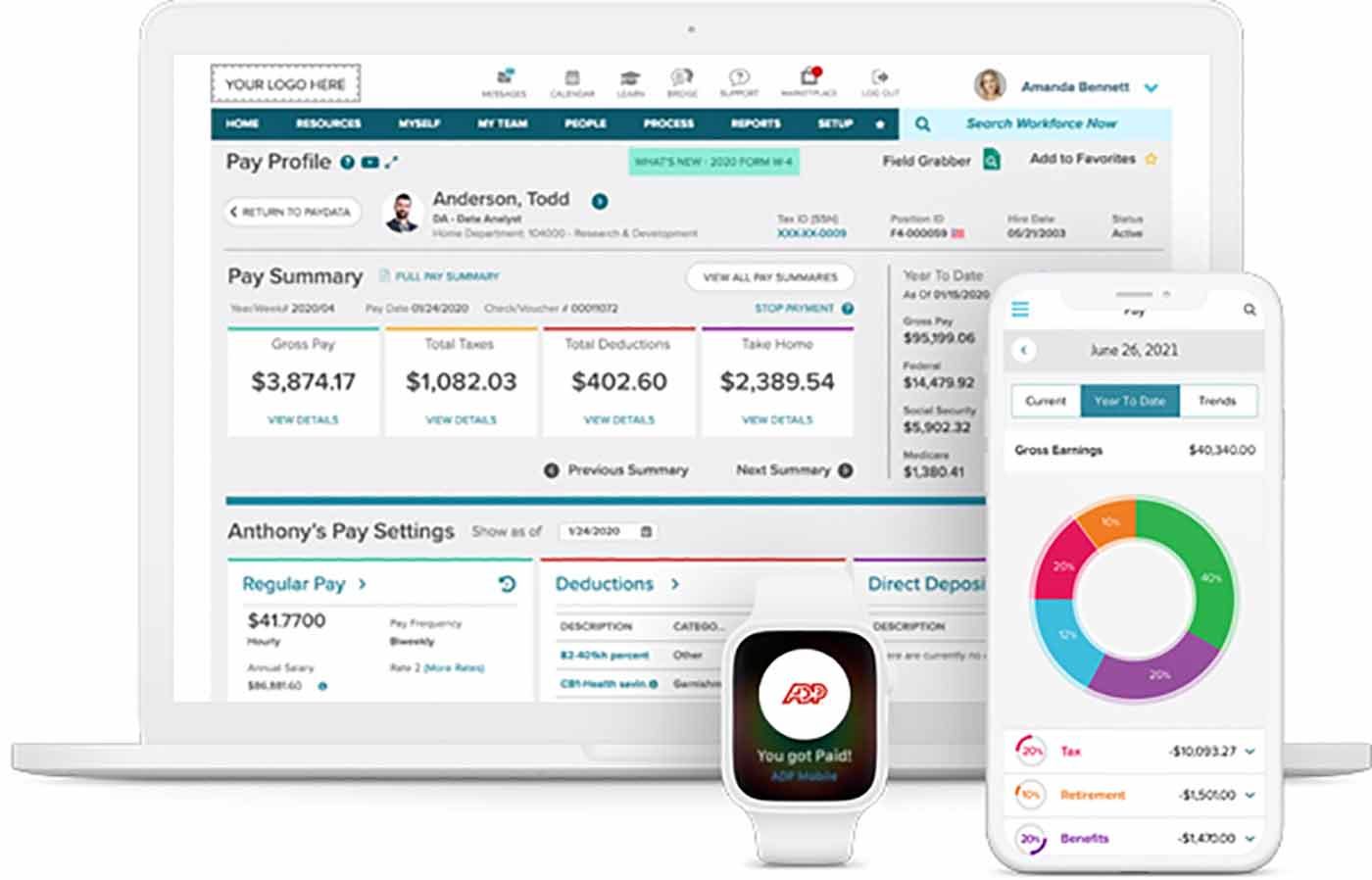 ADP software interface screenshot