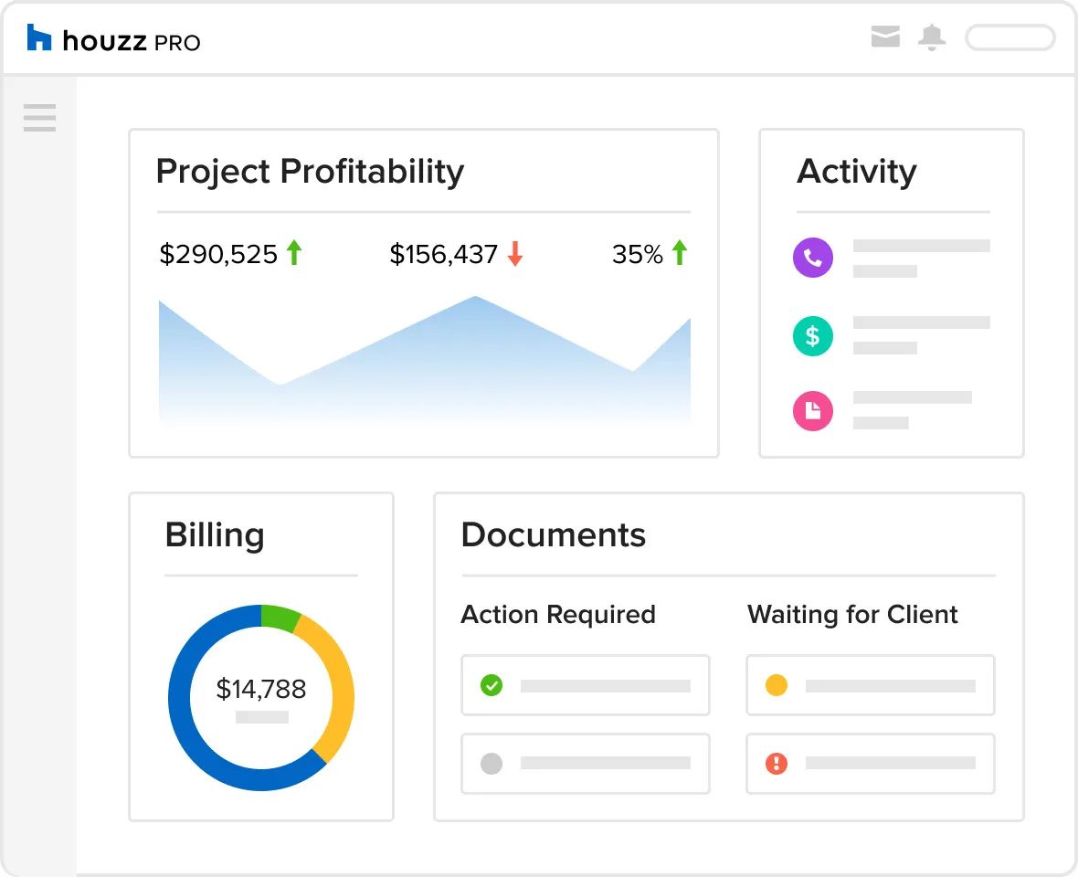 Houzz Pro software interface screenshot