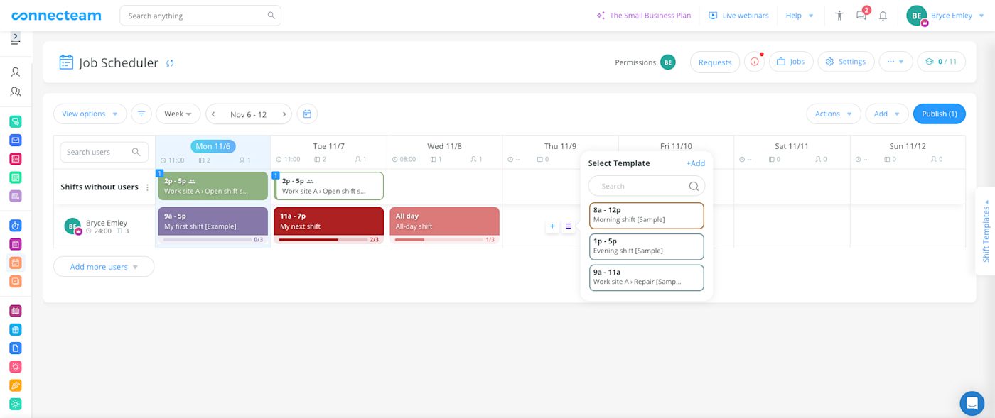 Connecteam software interface screenshot