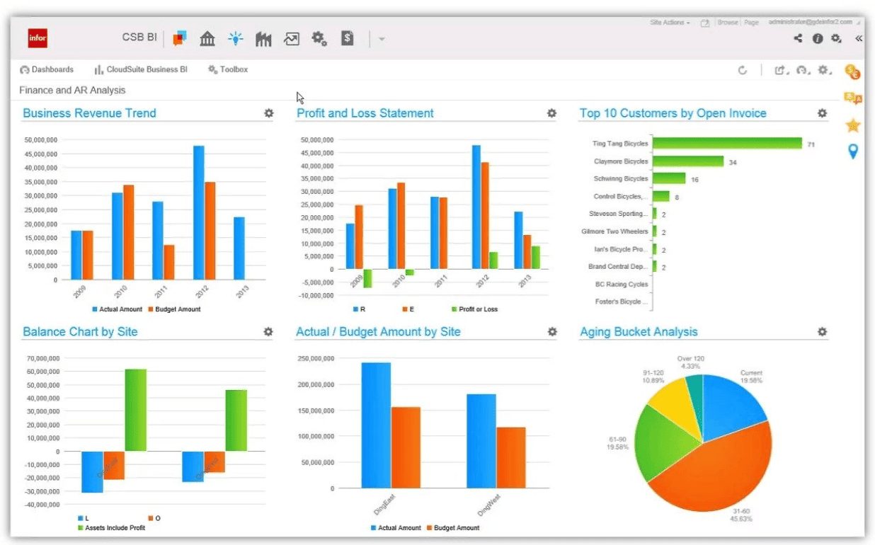 Infor software interface screenshot