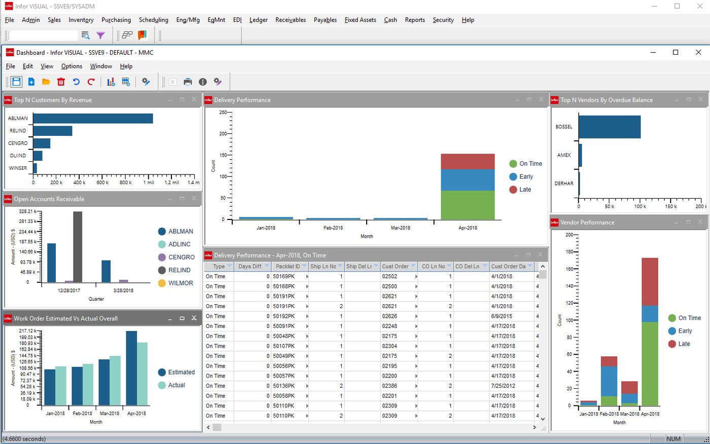 Infor software interface screenshot