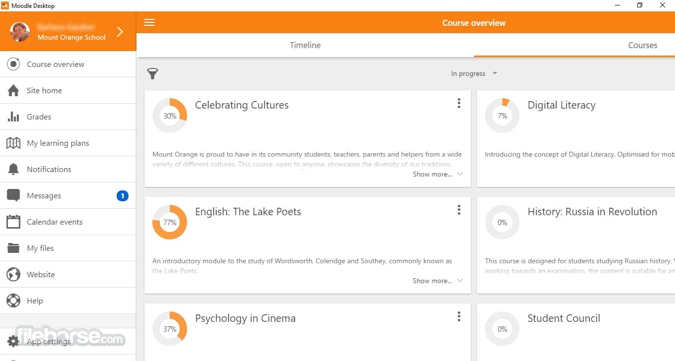 Moodle software interface screenshot