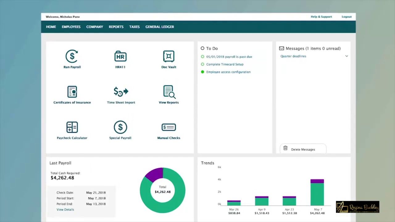 ADP software interface screenshot