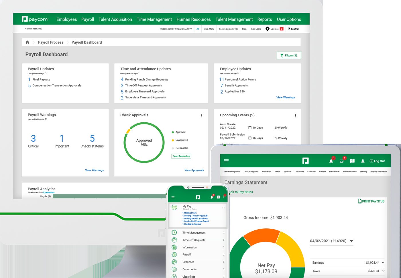 Paycom software interface screenshot