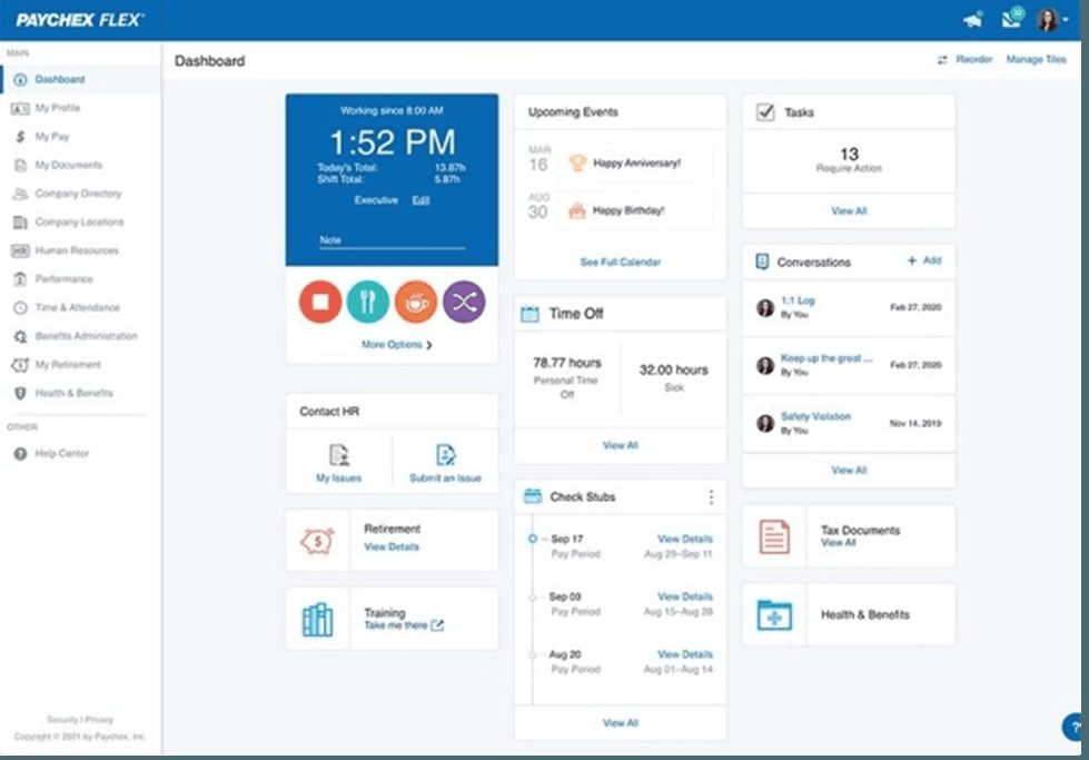 Paychex software interface screenshot