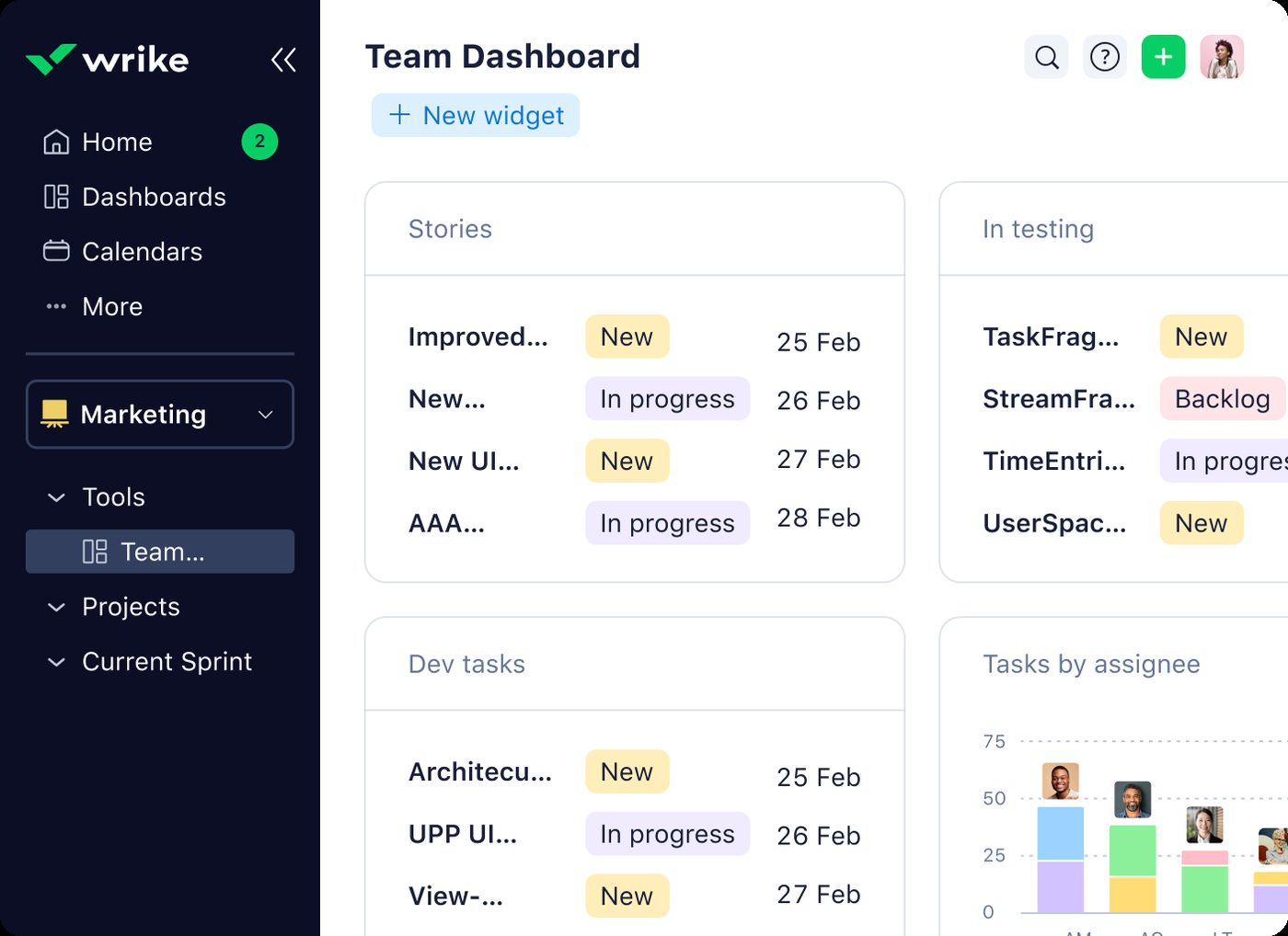 Wrike software interface screenshot