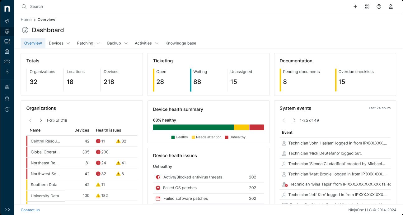 NinjaOne software interface screenshot