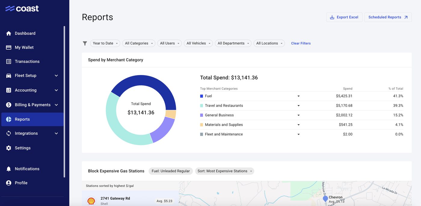 Coast software interface screenshot