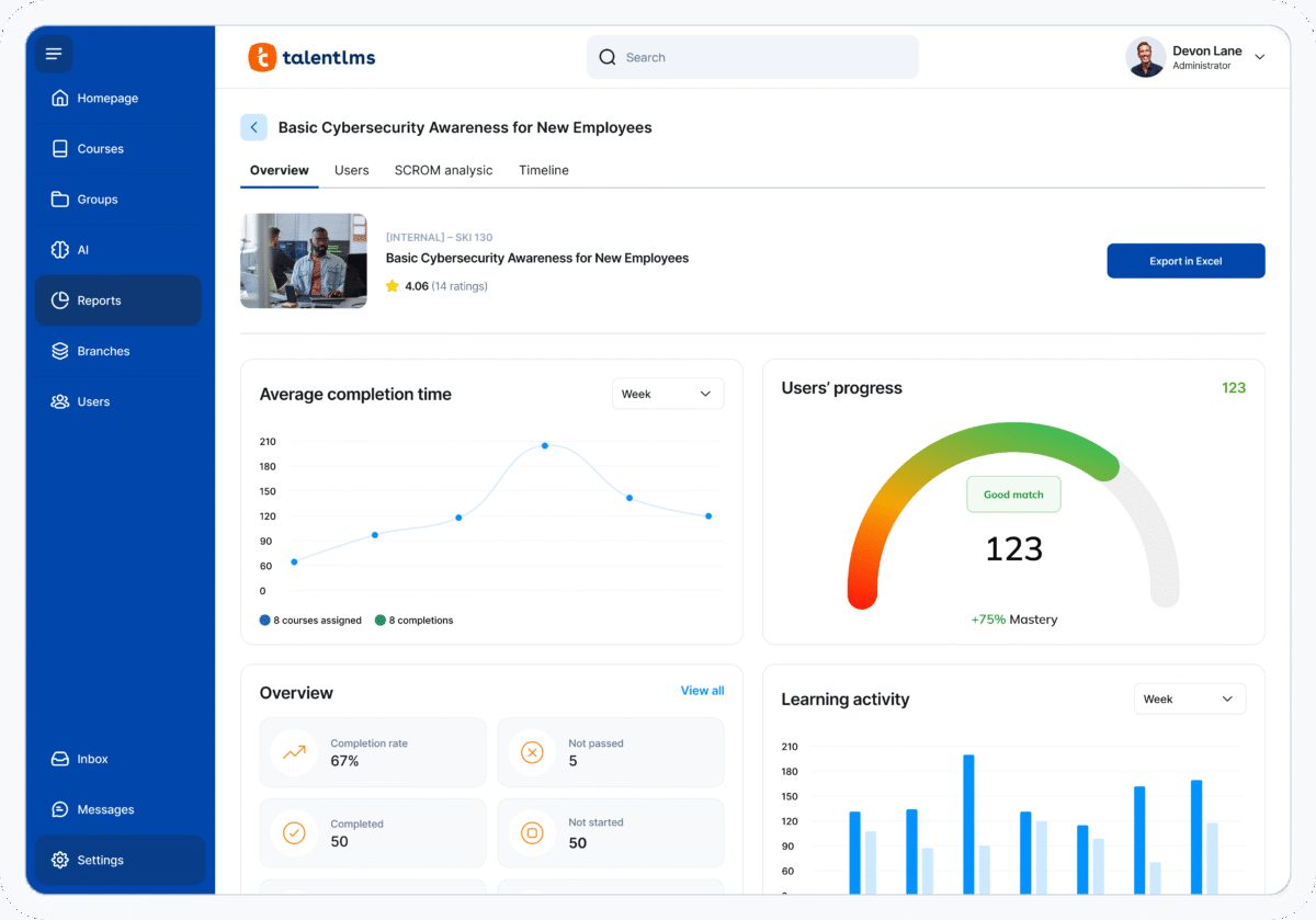 TalentLMS software interface screenshot