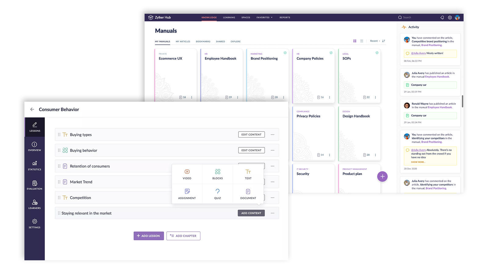 Zoho learn upper image